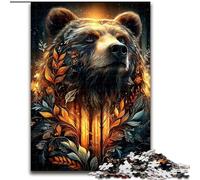 Flower Brown Bear Puzzles 1000 Pieces for Adults, Challenging Game Toys Every Piece Is Unique - Challenging Family Fun Game (50x75cm)