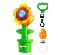 Flower Bubble Machine, USB Rechargeable Sunflower Remote Control with Lights, Electric Bubble Maker Machine, for Kids Outdoor Grassland Home Garden Park Picnic Beach