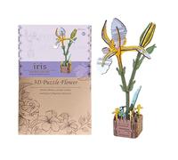 Flower Building Set - 500s Pc 3D Wooden Flower Puzzle, Artistic Floral Jigsaw Craft Kit, Decorative 3D Wood Floral Puzzles | Creative Crafting Relaxation Kit