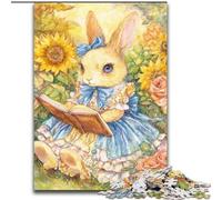 Flower Bunny Jigsaw Puzzles for Teenagers 1000, for 14+ Train Your Brain And Your Hands Christmas Game Gifts (50x75cm)
