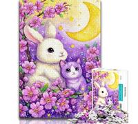 Flower Bunny JigsawPuzzle 1000 Pieces for Adults,Challenging Game And Family Play for Is Ideal As A Gift for The Whole Family (38x26cm)