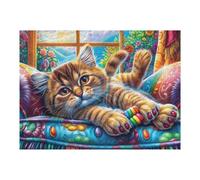 Flower Bush Cat Group 500 Piece Complete Jigsaw Puzzle Set Cute Pets Warm The Heart Teens Beginners Educational Challenge Puzzle Fans Group Play Anniversary Creativity & Gift Giving 500 PCS