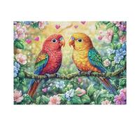 Flower Bush Parrots 500 Piece Jigsaw Puzzle for All Ages Jigsaw Evening Relaxation Routine Vibrant Puzzle Stress Relief Home Decor 500 PCS