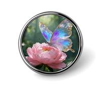 Flower Butterfly Button Pin Round Metal Lapel Pins Badges Classic Cute Brooche Pin Personalized Pinback Button Badges Novelty Funny Enamel Pins for Backpacks Jackets Bags