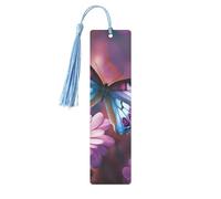 Flower Butterfly Printed Metal Bookmarks S - Sky Blue Lightweight Aluminium Book Marker for Books, Journals & Gifts, Ideal Book Lovers, Holiday Decor & Crafts