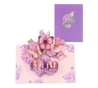 Flower & Butterfly Purple 3D Pop Up Greeting Card