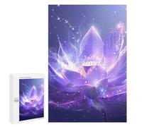 Flower Butterfly Purple Natural Jigsaw Puzzle for Adults Wooden Challenging Puzzles Gift for Family Friends