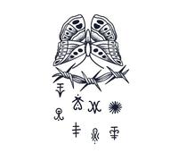 Flower Butterfly Thorn Herbal Tattoo Stickers Waterproof Men's Semi-permanent Flower Arm Long-lasting Juice Tattoo Color Realistic