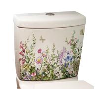 Flower&Butterfly Toilet Tank Sticker Self Adhesive Murals Stickers Bathroom Wall Sticker Flower Home Decorations Decals Bathroom Wall Stickers Waterproof Bathroom Wall Stickers Decors Bathroom Wall