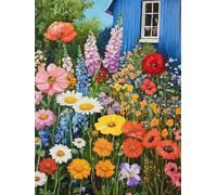 flower cabin Diamond Painting 5D DIY Diamond Art Kits for Adults Kids, Full Drill Rhinestone Embroidery Cross Stitch Crafts 36x48in, Crystal Art Crafts for Adults Home Wall Decor Woman Gifts 0b-397