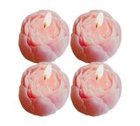 Flower Candle - 4 Pieces Set with Natural Fragrance - Aromatic Rose Candles Home Decoration - for Valentine's Day, Weddings, Dating, Relaxing, Winter, Bathroom, Hotel, Parties, Details Wife Girlfriend