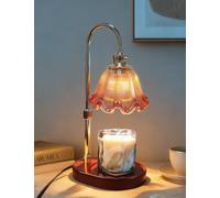 Flower Candle Warmer Lamp with Timer: 3 Smart Timer Modes, 4 Brightness Levels, Adjustable Height & Fire-Free Safety - Stylish Home Decor & Gift Idea - Wax Warmer for Scented Candles