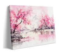 Flower Canvas Wall Art Poster Pink Cherry Blossom Watercolor Picture Print20x30inch(50x75cm)