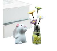 Flower Car Accessories - DASHBOARD DECORATIONS SMALL BUNNY | Portable Car Ornaments, Cute Auto Interior Accessories for Travel, Daily Life, Car Decorations Pe