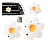 Flower Car Air Freshener - Car Air Freshener, Daisy Car Accessories | 3pcs Cute Widespread Flowers Air Vent Decorations Car Scents, Easy Install Flower Car Perfume Air Freshener for Women Girls