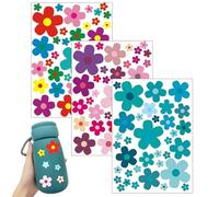 Flower Car Stickers, 3 Sheets Flower Sticker Set Car Decoration Stickers, Nature Theme Plant Sticker, Colorful Floral Sticker Decorative Decals for Bike, Car, Laptop, Cellphone, Photo Album, Scrapbook