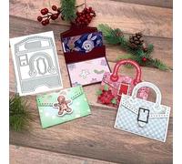 Flower Card Holder Metal Die Cuts,Spring Square Flower Frame Hand Bag Cutting Dies Cut Stencils for DIY Invitation Card Scrapbooking Album Decorative Embossing Paper Dies Card Making