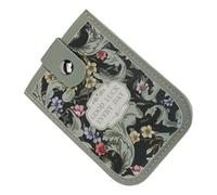 Flower Card Organiser Leather Cards Wallet Water Resistant Storage Case for Students Women Workers Pull Out Sleeve