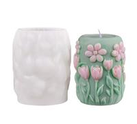 Flower Carved Cylinder Silicone Molds for Epoxy Resin Soap Making Reusable Home Decor Silicone Molds