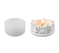 Flower Carved Silicone Holder Molds Flower Embossed Tealight for Candlestick Holder