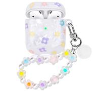 Flower Case for Airpods Lovely Floral Aesthetic Cover Compatible with Air Pods 2nd 1st Generation Shell for Girl