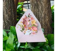 Flower Cat 3D Pop Up Cards, Birthday Card Thinking of You Cards, Happy Holiday Card for Unicorn Friends Child Daughter with Blank Note Card & Envelope