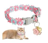 Flower Cat Collar Soft Lace Flower Adjustable Cute Neckwear with Bell