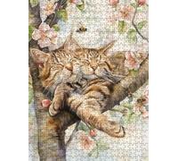 Flower Cat Jigsaw Puzzle 6000 Piece, Puzzles for Adults 6000, The Impossible Challenge, Jigsaw Puzzle Games Classic Educational, Wooden Puzzles, for Home Wall Decoration Gift FNKL1-478