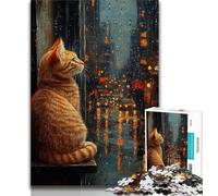 Flower Cat Jigsaw Puzzles for Adults 1000 Piece,Staycation Kill Time with Fully Interlocking Randomly Shaped Pieces 38x26cm