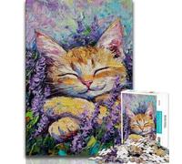 Flower Cat Jigsaw Puzzles for Teenagers 1000,Help The Brain Exercise Addictive Toys to Cultivate Patience A Work of Art (75x50cm)