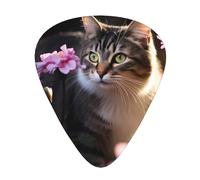 Flower Cat Patterned guitar picks - (thin/medium/thick) free to choose, suitable for all kinds of string instruments,