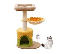 Flower Cat Tree for Indoor Cats, Multi-Level Cute Cat Tower with Scratching Posts, Removable Flower Bed Perch, Plush Cat Condo, Cozy Hammock, Toy, Activity Center for Kittens,A (One Color B)