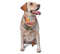 Flower Chicken Printed Graphic Pet Triangle Scarf For Dogs & Cats, Adjustable Cute Pet Bandana For & Photo Shoots