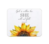 Flower Christianty God Is Within Her She Will Not Fall Bible Verse Mouse Mat Non-Slip Mousepads Portable Mouse Pads For Gaming Laptop Work 25X30Cm