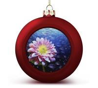 Flower Christmas Ball Ornament Shatterproof Hanging Ball Ornaments with String Decorative Christmas Baubles for Xmas Tree Home Wedding Holiday Party Decor Supply