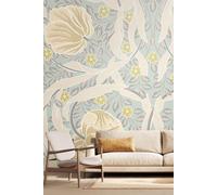 Flower Circle Wall Mural Origin Murals Duck Egg Blue W300cm x H240cm