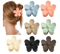 Flower Claw Clip 7 PCS Claw Clips, Hair Clips for Women Non Slip for Thick Hair Women Girls Gifts, 7 Colors
