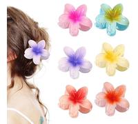 Flower Claw Clips,6 PCS Hair Clips - Strong Hold Flower Claw Clips Hawaiian Hair Claw Clips for Medium Thick Hair - Cute Clip for Women Girls Hawaii Hair Accessorie