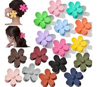 Flower Claw Hair Clips Set of 16 - 2.87 Inches Large Sunflower and Daisy Designs for Women and Girls, Thick Hair Friendly, Strong Hold for Thin Hair, Matte Finish in 16 Colors