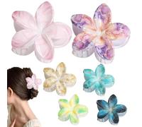 Flower Clips For Hair - 6X Small Gradient Lily Clips - Flower Claw Clips For Women Girls Cute Non-Slip Strong Hold Catch Clamps Headwear Accessories