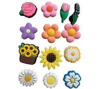 Flower Clog charms Bundle 13 Pack Daisy Lavender Sunflower Shoe Charm Accessories Rose Tulip
