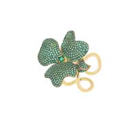 Flower Cocktail Ring Gold Emerald Green Latelita Green One Size