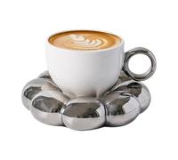 flower coffee - ceramic tea, beverage | Saucer set to vintage floral ceramic, decorative hot chocolate for coffee baked