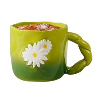 Flower Coffee Mug - Daisy Mug, Ceramic Coffee Mugs 400ml Coffee Mugs | Creative Drinking Cups for Hot Cold Drinks Tea Drinks Morning Milk Coffee