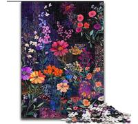 Flower Collage Jigsaw Puzzles for Adults, Suitable for Ages 14 And Up Family Fun It Is Ideal As A Gift for The Whole Family (26x38cm)