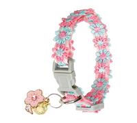 Flower Collar for Cats, Soft Cute Lace Embroidery Adjustable Lead with Bell, Lace Cat Collar, for Daily Home Indoor Outdoor Yard Camping Travel Summer Spring