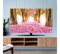 Flower Colored Printing TV Dust Cover For Wall-mounted Curved Screens,Polyester Fabric TV Protective Cover(Size:49-52IN(W118xH70CM),Color:A1)