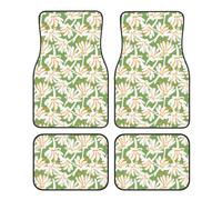 Flower Coloring Pattern Crystal Velvet Car Mat Set Full-Width Printed Polyester Material Universal Non-Slip And Wear-Resistant Car Mat Front And Rear Full Set Black Edging Easy To Clean