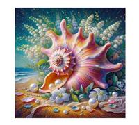 Flower Conch Pearl Jigsaw Puzzle 200 Pieces 28x28cm/11x11inch, Difficult jigsaw puzzles for Adults 200, Beautiful Art work, Great Festive Puzzle Gift for Men/Women