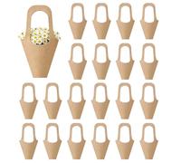 Flower Cone Gift Bags - Pack of 20 Bouquet Sleeves with Handle, Decorative Presentation Design, Lightweight, Style, Packaging Film for Wedding Ceremonies, Graduations, Birthday Party